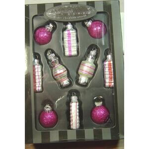 SET OF 10 GLASS ORNAMENTS--CELEBRATIONS BY RADCO--2012